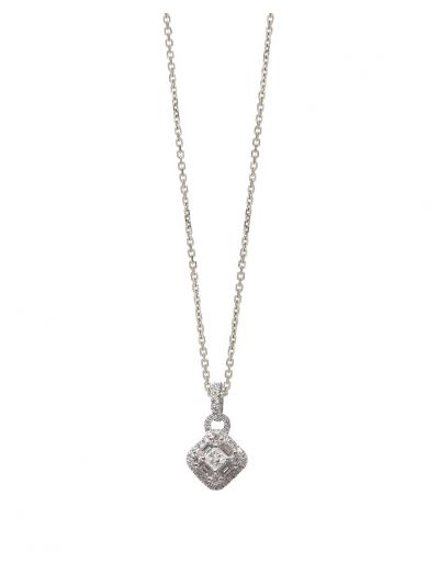 Square Diamond Pendant (0.64ct. tw.) in 18K White Gold 