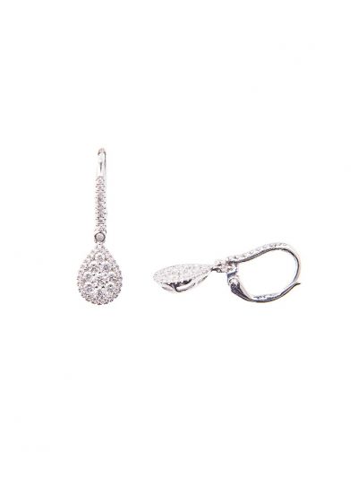 Mini Pear Diamond Earrings (0.86ct. tw.) in 18K White Gold 
