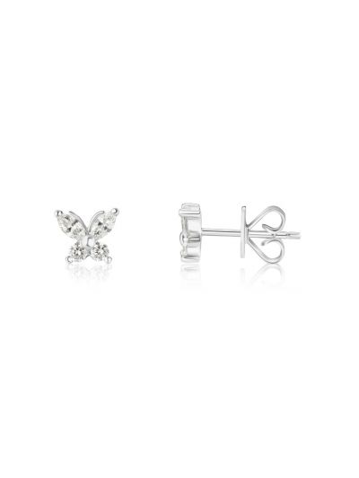Farfalla Diamond Earring Studs (0.36ct. tw.) in 18K White Gold